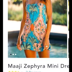 Anthropologie Maaji Zephyra Aquamarine Floral Mini Dress Size Small NWOT
